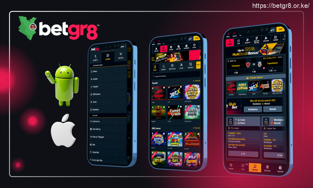 After installing the Betgr8 app, players from Kenya will be able to bet on sports and play games at any convenient location
