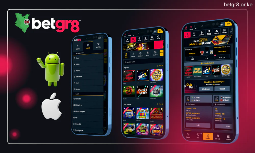 After installing the Betgr8 app, players from Kenya will be able to bet on sports and play games at any convenient location