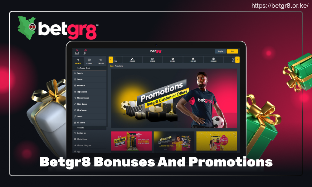 Betgr8 Casino offers Kenyan players more than 18 bonuses