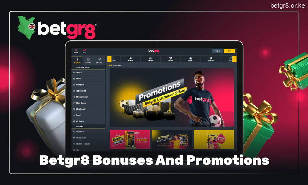 Betgr8 Casino offers Kenyan players more than 18 bonuses