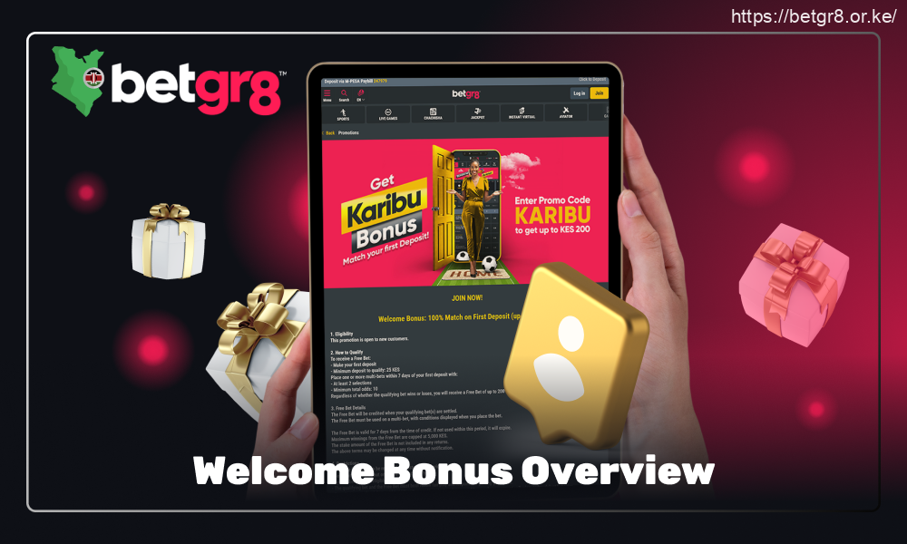 New Kenyan members at Betgr8 get a 100% bonus on their initial deposit