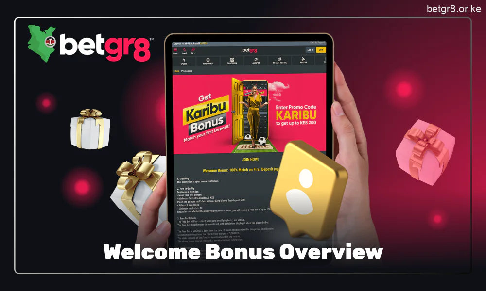 New Kenyan members at Betgr8 get a 100% bonus on their initial deposit